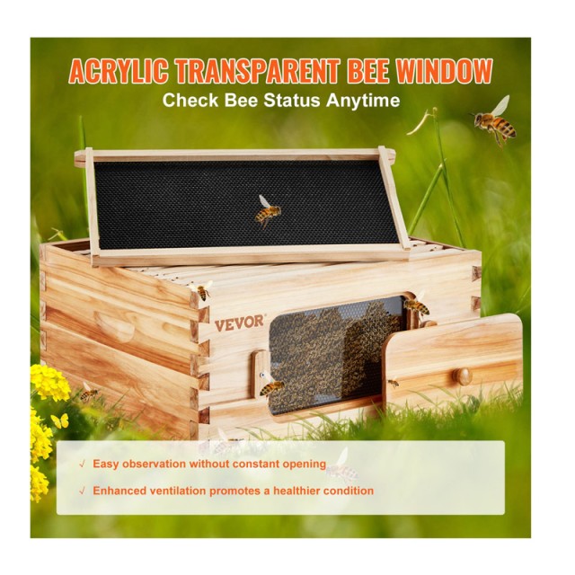 Ξύλινος Όροφος Κυψέλης με 10 Πλαίσια 503 x 414 x 245 mm VEVOR CTFXS...