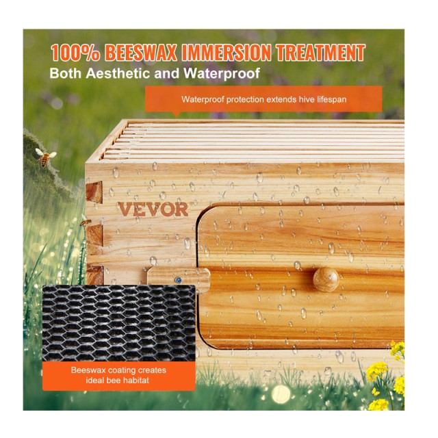 Ξύλινος Όροφος Κυψέλης με 10 Πλαίσια 503 x 414 x 245 mm VEVOR CTFXS...