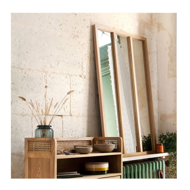 Ξύλινος Ορθογώνιος Καθρέπτης Τοίχου 76 x 116 cm Atmosphera 162244