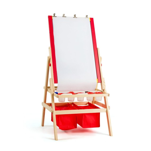 Ξύλινος Παιδικός Μαγνητικός Μαυροπίνακας 3 σε 1 Διπλής Όψης Costway...