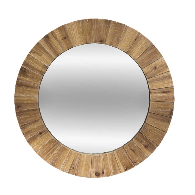 Ξύλινος Στρογγυλός Καθρέπτης Τοίχου 83 cm Atmosphera 173841 Ξύλινος Στρογγυλός Καθρέπτης Τοίχου 83 cm Atmosphera 173841