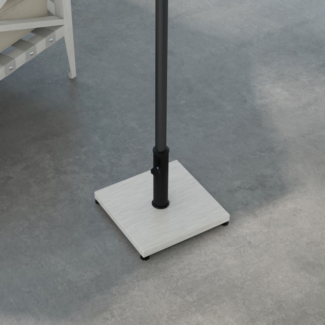 Βάση ομπρέλας Outsunny 25kg από μέταλλο και τσιμέντο με εφέ ξύλου, 45x45x33,5cm, Λευκό 84D-302V00WT