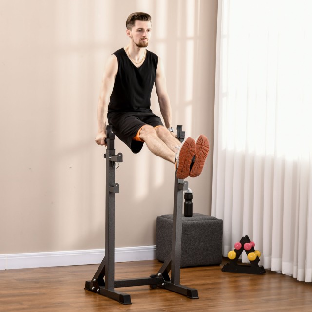 SPORTNOW Σχάρα μπάρα με ρυθμιζόμενο ύψος και πλάτος σε ατσάλι και EVA, 60-87x65x121-158cm, Μαύρο A91-277V00BK