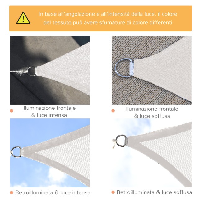 Outsunny Awnings Sail Rectangular UV Protection σε PE Cream, 4x6m 100110-059CW