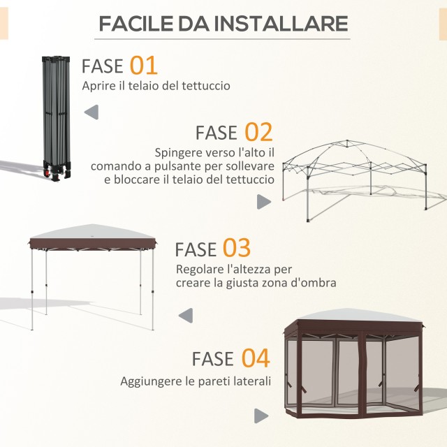 Outsunny Garden Gazebo με κουνουπιέρα και τροχήλατη τσάντα μεταφοράς, 300x300x270 cm, κρέμα 84C-413V00CW