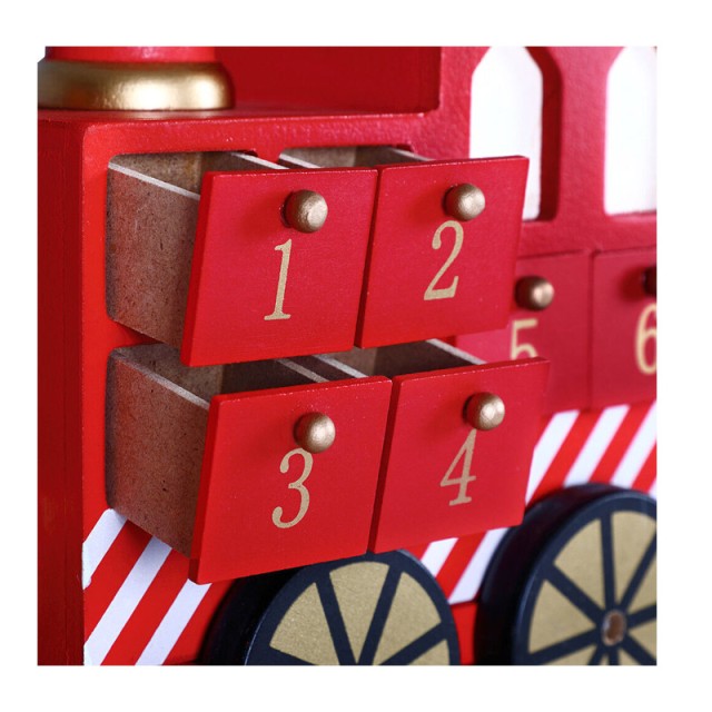 Χριστουγεννιάτικο Ξύλινο Advent Calendar Τρένο 41 x 20 x 11 cm Bakaji 02831543