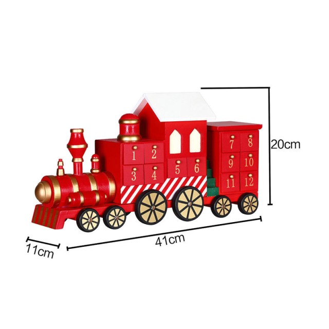 Χριστουγεννιάτικο Ξύλινο Advent Calendar Τρένο 41 x 20 x 11 cm Bakaji 02831543