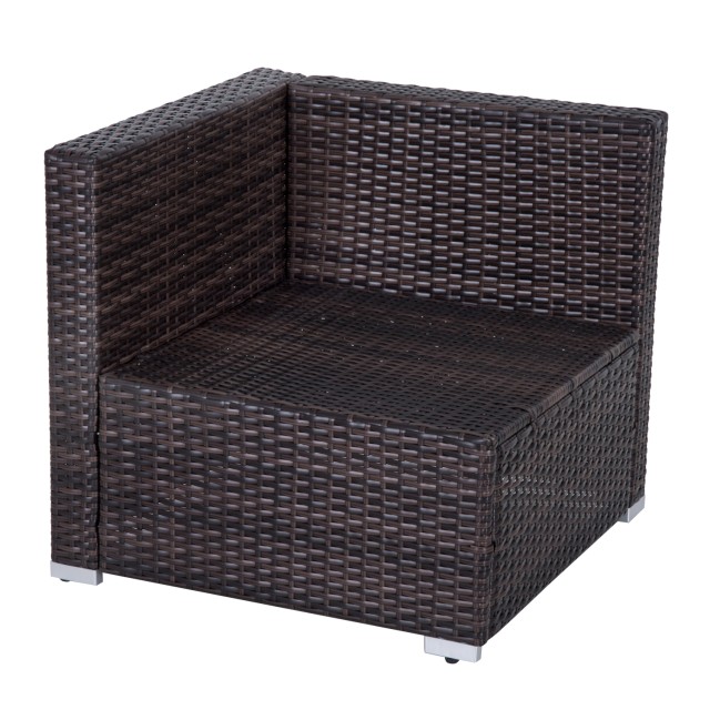 Σετ Έπιπλα Κήπου Outsunny σε PE Rattan 4 Πολυθρόνες 1 Πουφ 1 Τραπεζάκι Σαλονιού από σκληρυμένο γυαλί 2 μαξιλάρια 01-0319