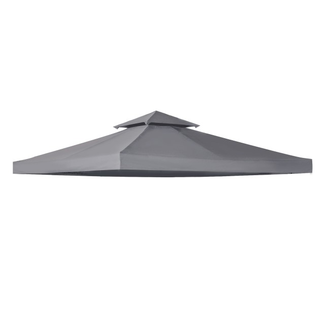 Outsunny ανταλλακτική οροφή για Gazebo 3x3m με 2 επίπεδα και ανθεκτική στην υπεριώδη ακτινοβολία, σκούρο γκρι 84C-041CG
