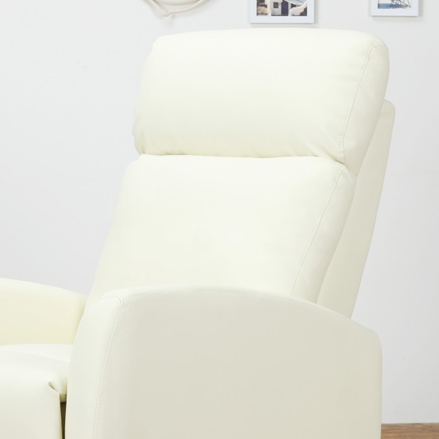 Homcom Ανακλινόμενη Εργονομική Πολυθρόνα Relax 65 από οικολογικό δέρμα ενενήντα δύο ? 100 εκ. Κρέμα 833-384WT