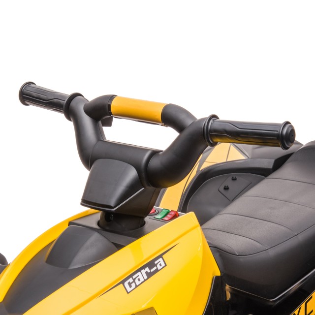 HOMCOM Electric Quad για παιδιά 12V, 2 ταχυτήτων, φαρδιοί τροχοί με ανάρτηση και προβολείς LED, ηλικία 3-5 ετών, κίτρινο 370-235V90YL