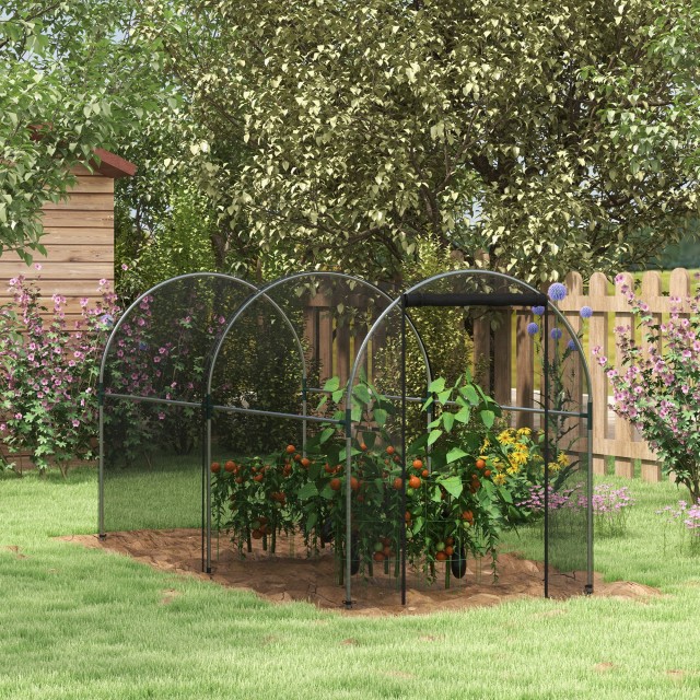 Outsunny Tunnel Net Plant Θερμοκήπιο με Αρθρωτή Πόρτα, 1,2x3x1,5m, Μαύρο 84H-024V01BK