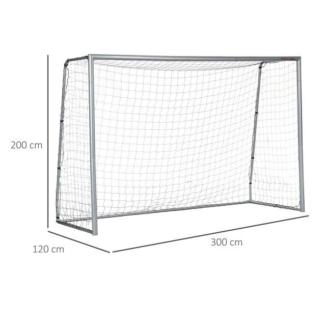 SPORTNOW Γκρι ποδοσφαιρικό γκολ 300x120x200 cm με βίδες και μανταλά...