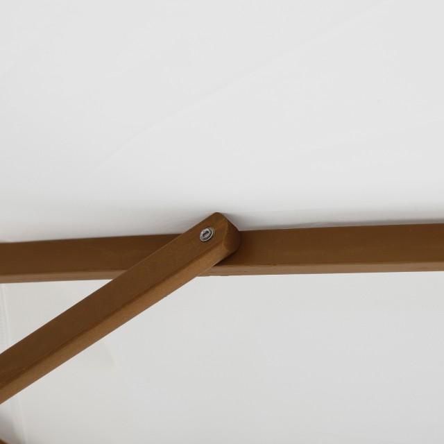 Outsunny Bamboo Garden Umbrella, Κρεμ Λευκή, 250 x 230 εκ. 84D-056CW