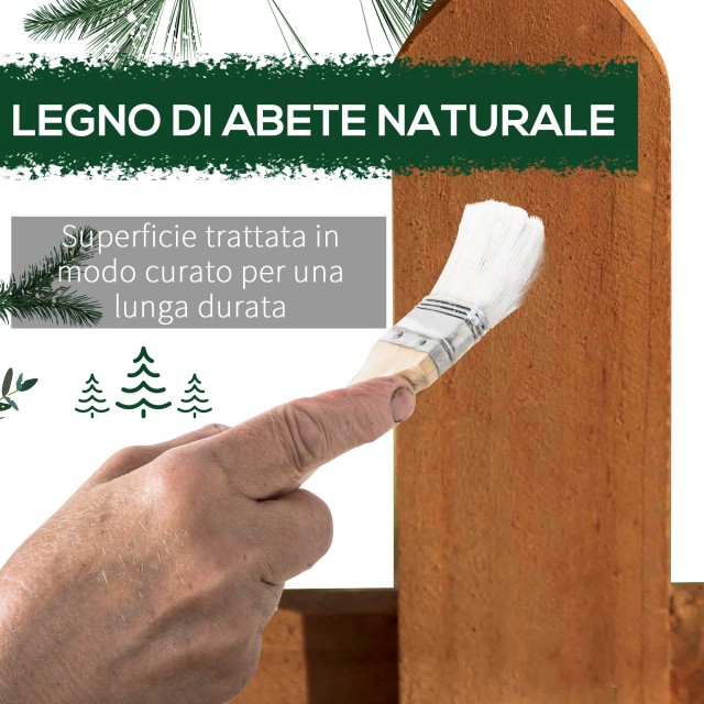 Σετ Ξύλινη Μπορντούρα Κήπου 60 x 1 x 34 cm 12 τμχ Χρώματος Καφέ Out...