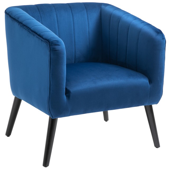Βελούδινο κάλυμμα μοντέρνας πολυθρόνας HOMCOM Nordic Style και ξύλι...