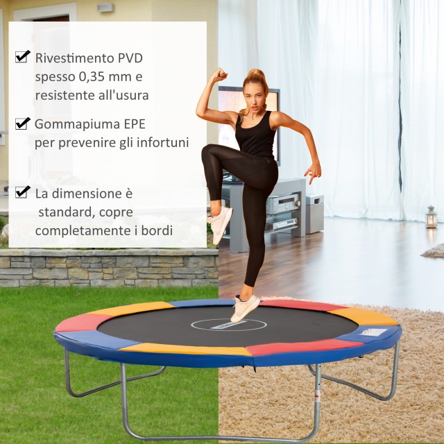 HomCom Protective Edge για Τραμπολίνο Τραμπολίνο σε PVC Κόκκινο Μπλε Κίτρινο (? 305cm) 120307-023