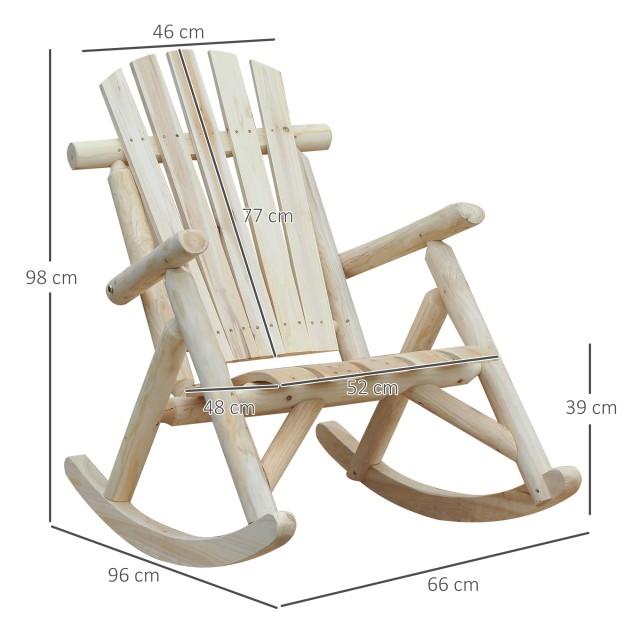 Outsunny Garden κουνιστή πολυθρόνα Adirondack Style σε ξύλο 66x96x98cm 84A-046