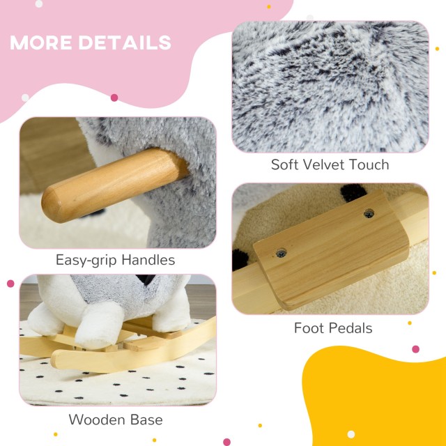 Κουνιστό Άλογο HOMCOM σε σχήμα σκύλου γεροδεμένο για παιδιά από 18-...