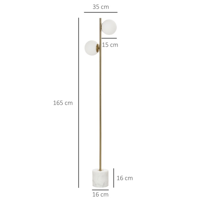 Επιδαπέδιο Μεταλλικό Δίφωτο Φωτιστικό 2 x 40 W HOMCOM B31-311