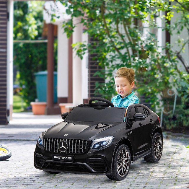 HOMCOM Mercedes Electric Ride-On Toy Car για παιδιά 3-5 ετών με ζώνη ασφαλείας και τηλεχειριστήριο, μαύρο 370-074V90BK