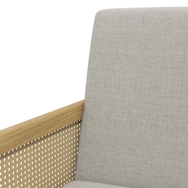 HOMCOM πολυθρόνα σε στυλ Boho για σαλόνι και κρεβατοκάμαρα από πολυεστέρα με ξύλινα υποβραχιόνια, 65,5x72x78 cm, Γκρι 839-816V00LG