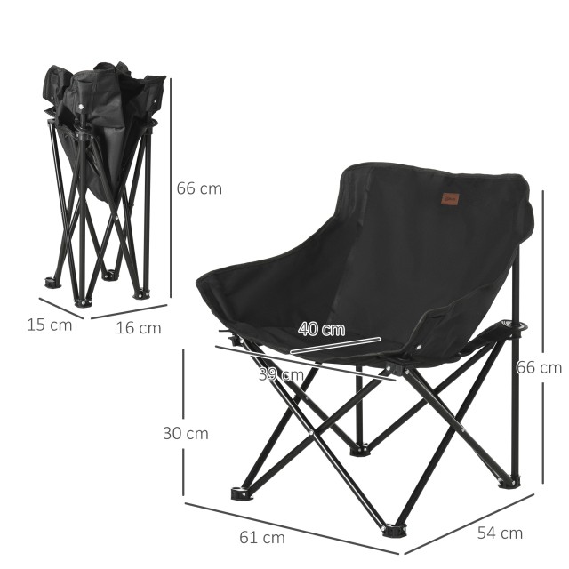 Πτυσσόμενη Καρέκλα Παραλίας 61 x 54 x 66 cm Outsunny A20-292V00BK