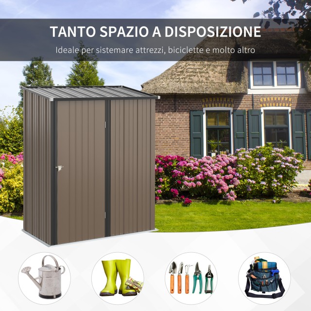Outsunny Steel Θήκη Εργαλείου Υπόστεγου Κήπου με Κλειδαριά, 161,5x9...