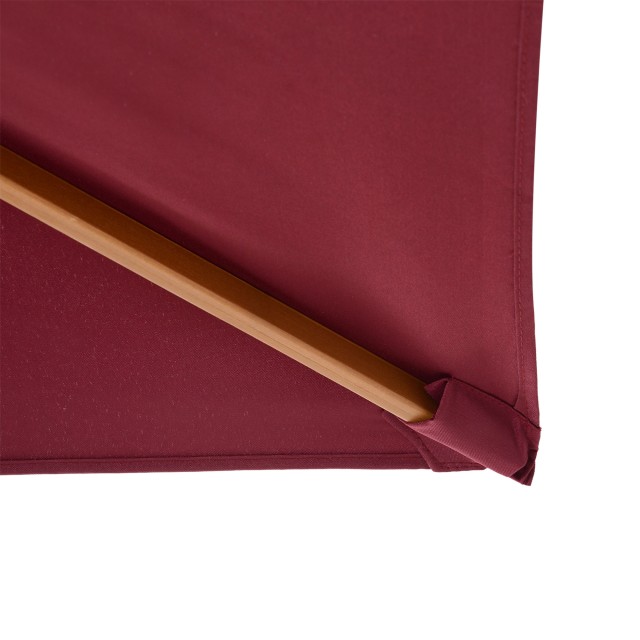 Outsunny Parasol in Wood, 2x3m, Bordeaux 01-0581