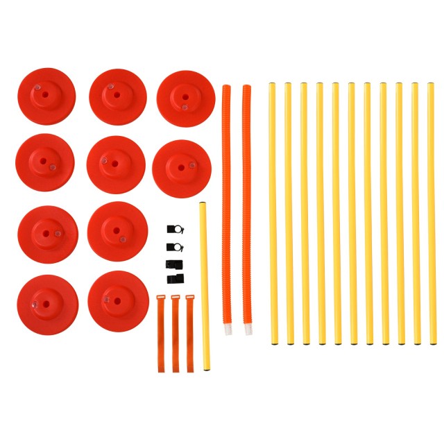 PawHut Set Agility Dog με στοιχήματα και ρυθμιζόμενο δαχτυλίδι για εκπαίδευση σκύλων D07-026