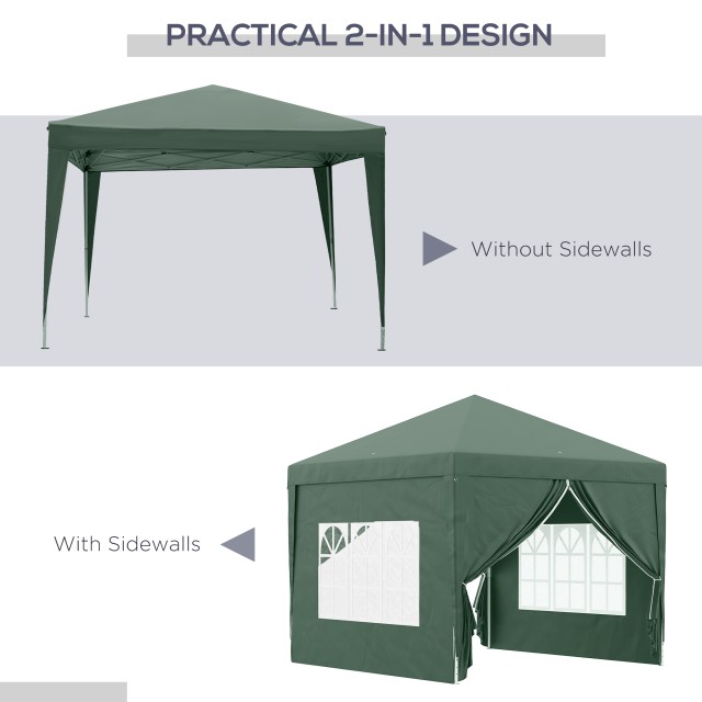 Outsunny Gazebo 3x3 m Waterproof Steel Garden με υφασμάτινο κάλυμμα Oxford, πράσινο 84C-430V00GN