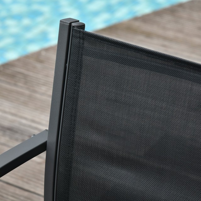 Outsunny Outdoor Lounge, σετ 4 τεμαχίων με 1 τραπεζάκι σαλονιού, 2 καρέκλες κήπου και 1 μεταλλικό πάγκο, μαύρο 84B-508
