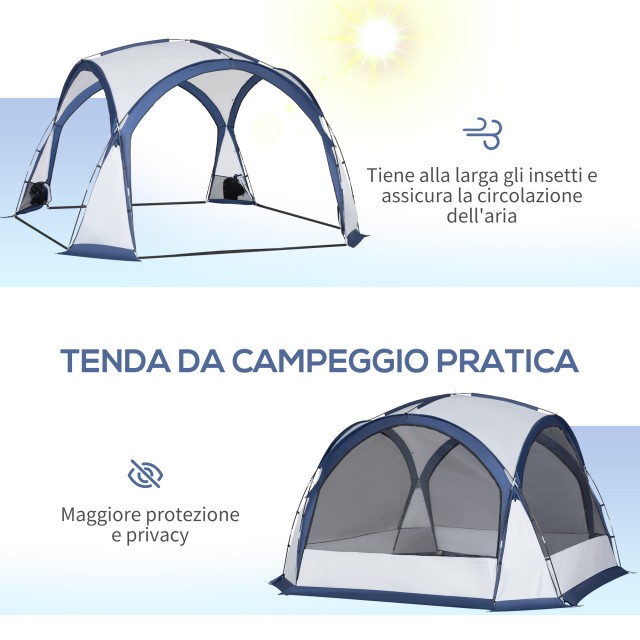 Σκηνή Camping Outsunny 6-8 ατόμων, 4 πόρτες με φερμουάρ, τσάντα και...
