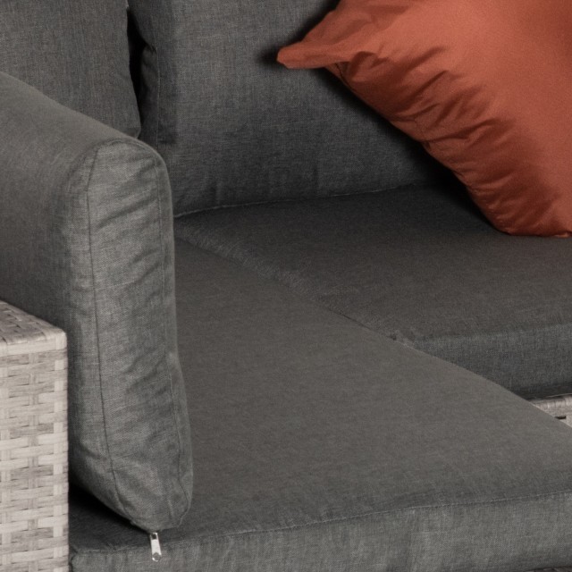 Outsunny σετ επίπλων κήπου 4 τεμαχίων σε PE Rattan, Lounge εξωτερικού χώρου με 3 καναπέδες και 1 τραπεζάκι σαλονιού, αφαιρούμενα και πλενόμενα μαξιλάρια, γκρι 860-221