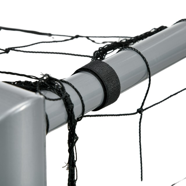 SPORTNOW Γκρι ποδοσφαιρικό γκολ 240x85x160 cm με βίδες και μανταλάκια που περιλαμβάνονται, σε PE και μέταλλο A62-038V01GY
