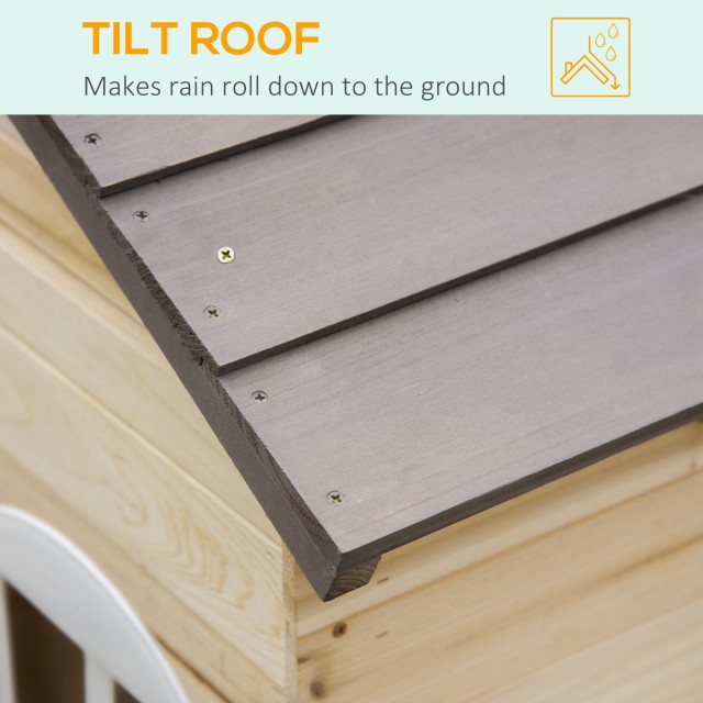 Outsunny Little House για Παιδιά 3-7 ετών με 2 παράθυρα με θήκη για γλάστρα και πάγκο, σε ξύλο ελάτης και PP, 113Lx94x134,5 cm 345-024