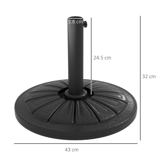 Outsunny στρογγυλή βάση ομπρέλας Ø43cm 13kg σε τσιμέντο για κοντάρι...