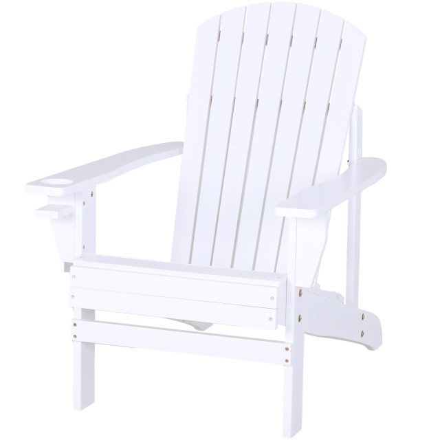 Outsunny Garden Chair Adirondack σε λευκό ξύλο 97x72,39x93 cm 01-0016