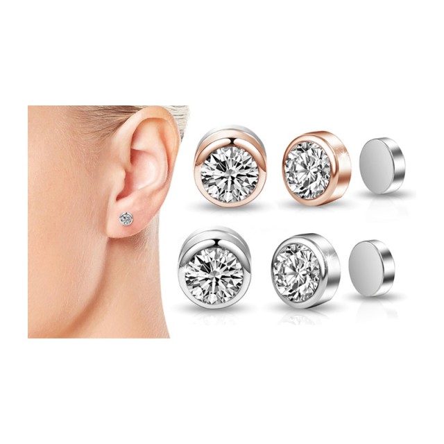 Σκουλαρίκια με Μαγνήτη Philip Jones με Κρύσταλλα Swarovski®