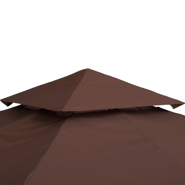 Outsunny Ανταλλακτική Στέγη για Gazebo 3x3m με 2 Επίπεδα και UV Resistant, καφέ 84C-041