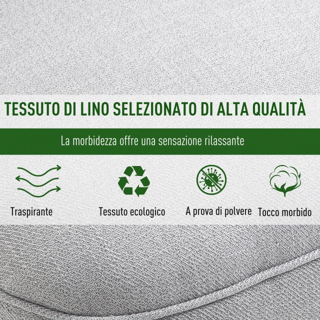 Πολυθρόνα Homcom με επένδυση από ξύλο και λινό με γκρι αφαιρούμενο ...