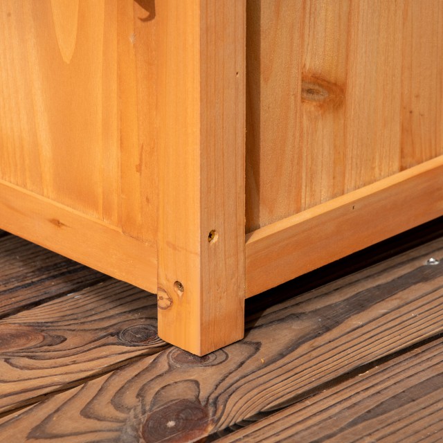 Outsunny Outsunny Outdoor Hollow Bottom Καφέ έλατο φυτευτή με διακοσμητικό τόξο και σχάρες αναρρίχησης, 83x36x152cm 845-777V00BN