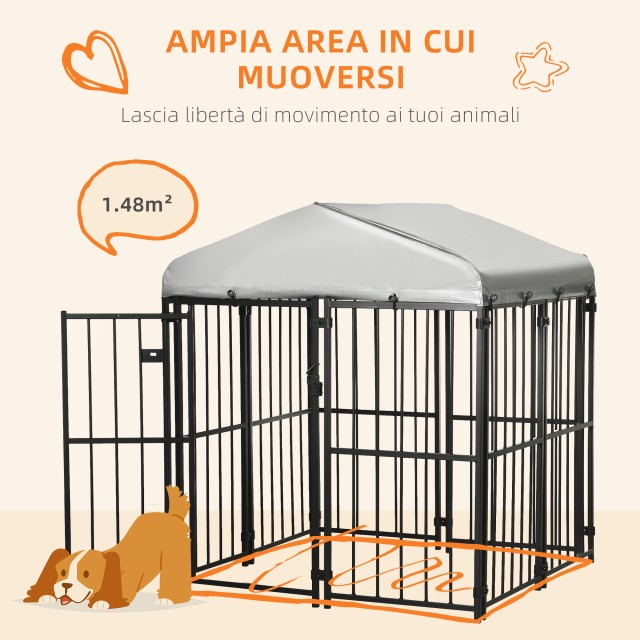 PawHut Kennel Run για μικρούς και μεσαίους σκύλους, κότες και πάπιε...