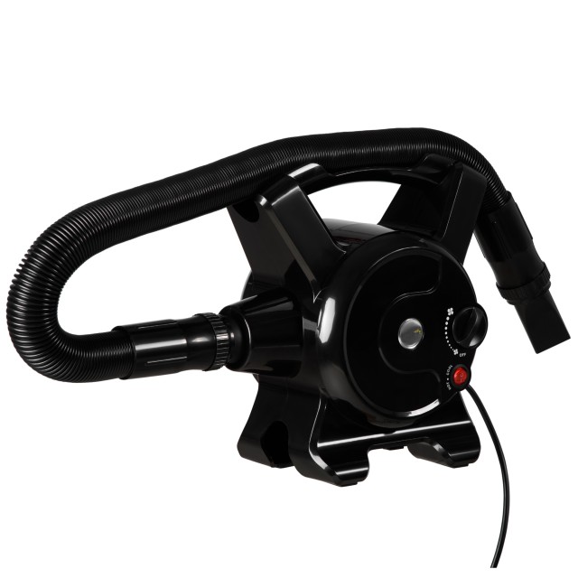 PawHut Dog Blower με ρυθμιζόμενη ταχύτητα και θερμοκρασία, εύκαμπτο σωλήνα και 3 ακροφύσια, 2400W, μαύρο D01-036V90