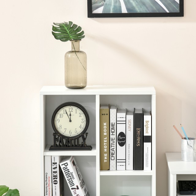HOMCOM Modern Cube Βιβλιοθήκη με 7 Ράφια, σε μοριοσανίδα, 50x24x106 cm, Λευκό 836-367WT