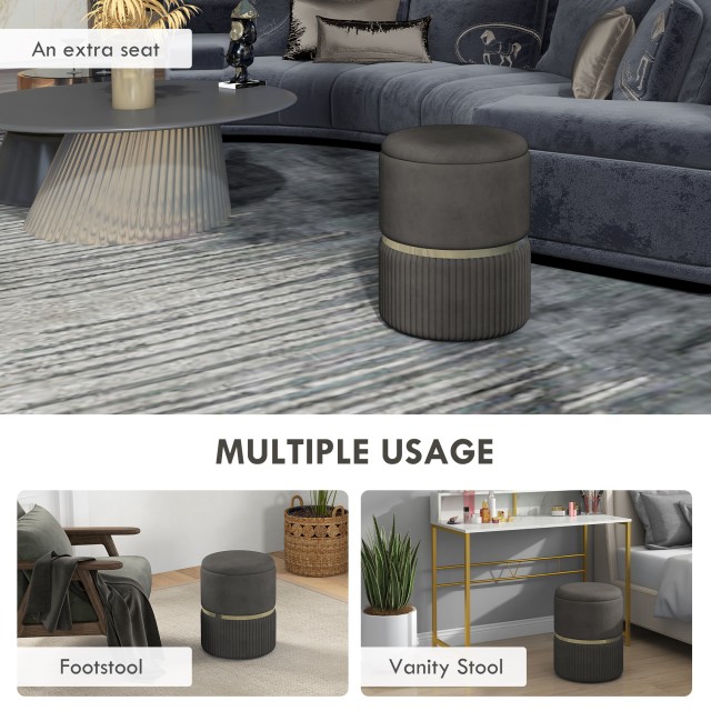 HOMCOM Storage Pouf 120 kg max για Σαλόνι, Είσοδο και Υπνοδωμάτιο, ...