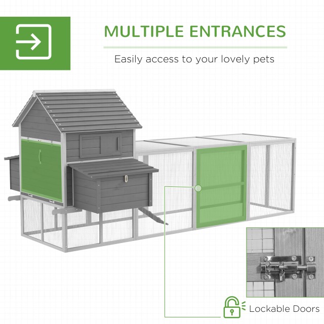 Pawhut Garden Chicken Coop με κοτέτσι, ράμπα και ανοιχτό χώρο, 310,...