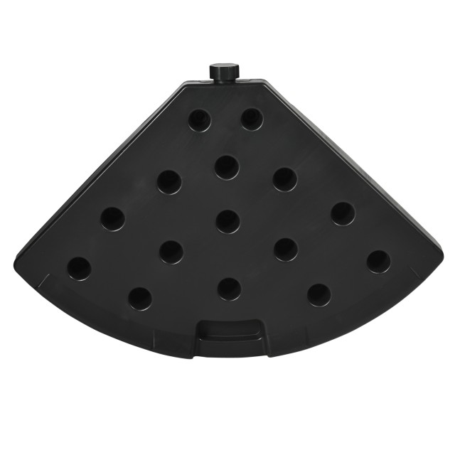 Βάση ομπρέλας Outsunny 4 τεμαχίων HDPE Γεμιζόμενη με νερό και άμμο, Ø100x8 cm, Μαύρο 84D-201V00BK