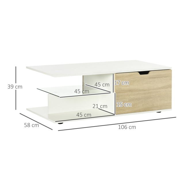 Ξύλινο Τραπέζι Σαλονιού 106 x 58 x 39 cm HOMCOM 839-243ND