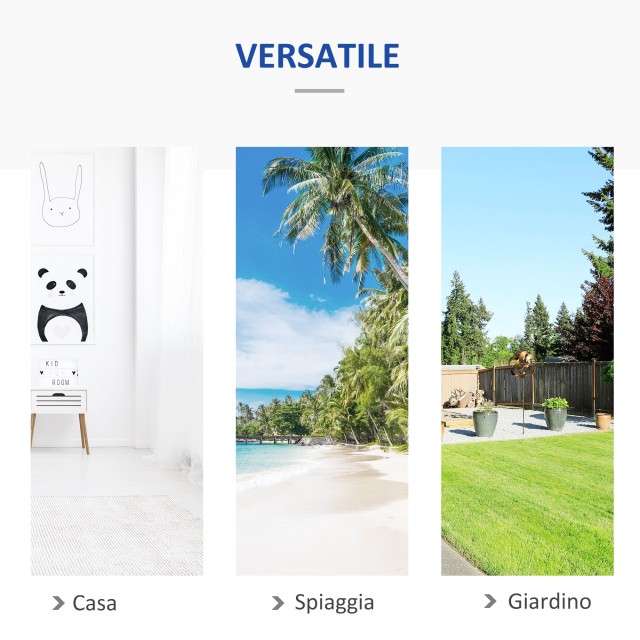 Outsunny Extra Large Garden αιώρα από βαμβάκι και πολυεστέρα με τσάντα μεταφοράς, 200x150cm πολύχρωμες ρίγες 84A-197